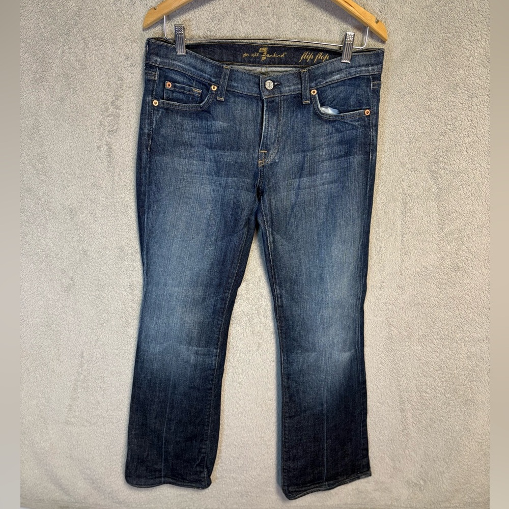 7 for all Mankind (size 30) faded blue denim boot cut jeans